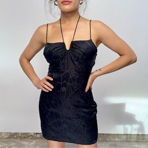 Anine Bing black silk mini dress. Sweetheart neckline,adjustable straps. Size S